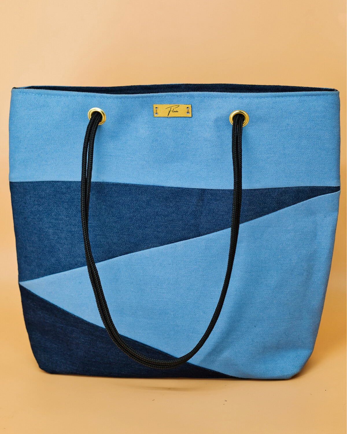 Denim Tote Bag (zigzag)