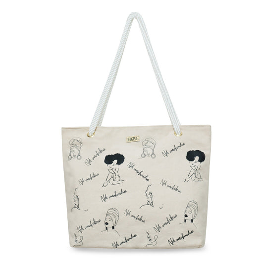 Ndi Umukobwa Canvas Tote Bag  (BEIGE)