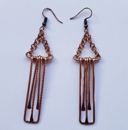 Hammered strand earrings