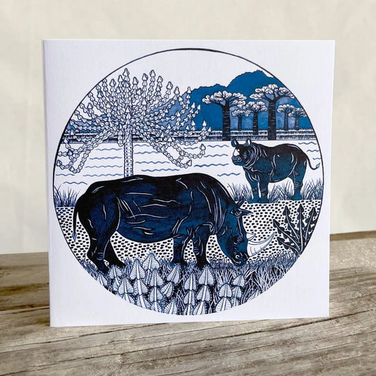 Rhinos Greeting Cards