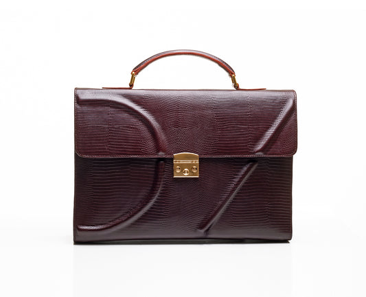 Wine Midi Briefcase – Croc Skin