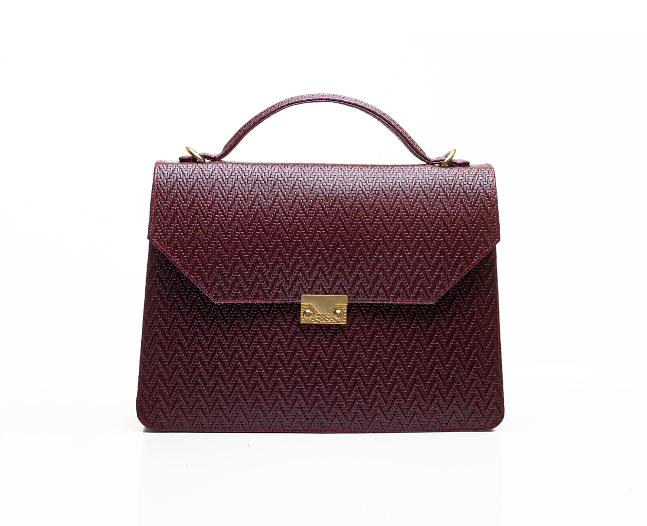 Wine Woven Fome Leather Briefcase