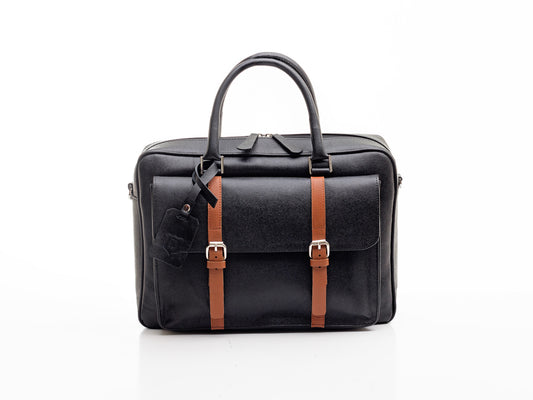 Detail Africa Signature Briefcase With Burnt Orange Detail