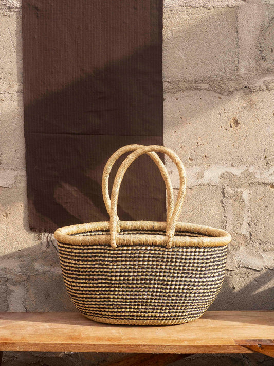 Market Black/Natural Stripe Basket