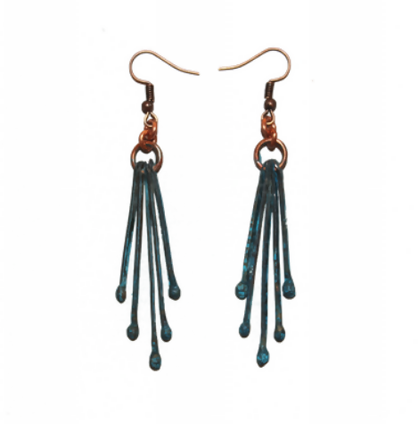 Patina fringe earrings