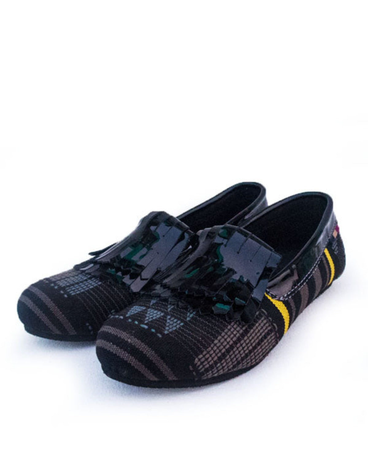 AMAROS BLACK FRILLS CASUAL SLIP-ON