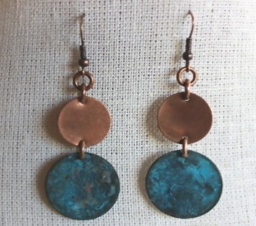 Copper disk over patina disk